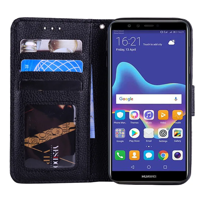 Чехол для huawei Y9 2018 чехол роскошный футляр в виде книжки из искусственной кожи