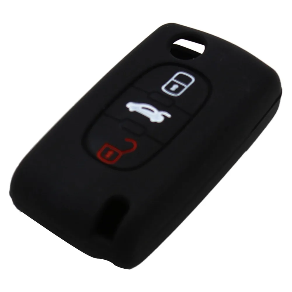 Силиконовый чехол KEYYOU для дистанционного ключа с 3 кнопками защитный Peugeot 206 208 207