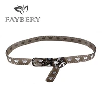faybery transparent pvc women belts for women butterfly decoration silvery metal buckle belt womens clothing accessories