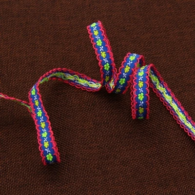 1 COLOR FOR 5 YARDS ShuanShuo 10 мм односторонняя корсажная и атласная вышитая кружевная лента для обертывания украшения, аксессуары для волос DIY подарки 5 ярдов/лот - Цвет: 1 COLOR FOR 5 YARDS