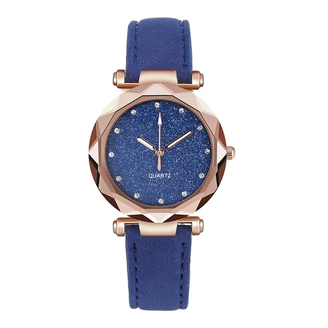 Blue Color Роскошные женские часы модные алмазные звездное небо женские часы в стиле кэжуал Женские кварцевые наручные часы Relogio Feminino женские часы - Цвет: Blue Color