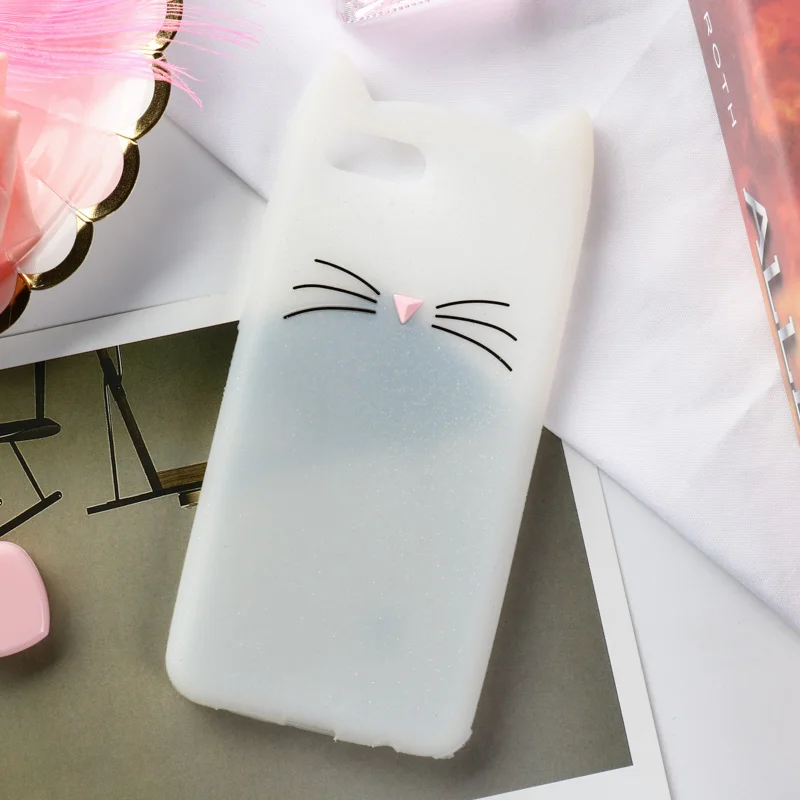 3D милый Кот силиконовый чехол для huawei Y9 Y6 Y7 Pro Y5 Prime чехол Honor 7A 7C фотоаппаратов моментальной печати 7S Y3 II 2S Nova 2 Lite чехол s - Цвет: White