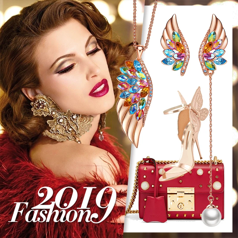 Комплект из колье и серёг с кристаллами|Ювелирные наборы| |