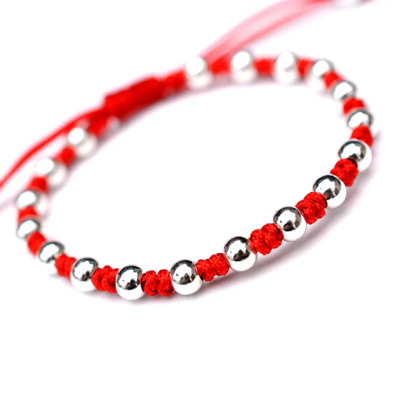 Модный Красный веревочный браслет ручной работы простой на удачу в этом году для