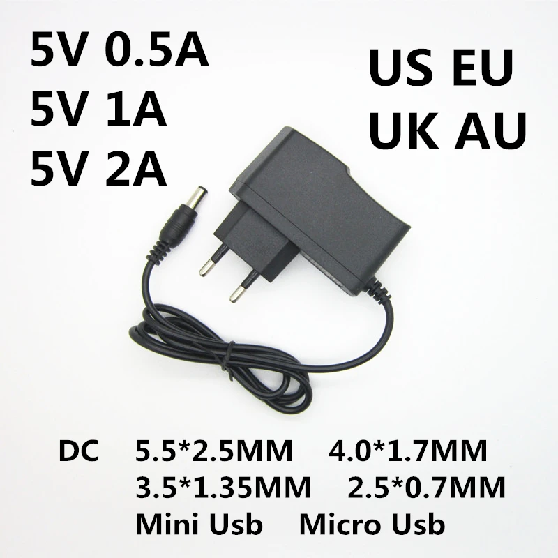 DC 5 V 0.5A 1A 2A 2.5A 3A AC 100-240V преобразователь питания 1000MA переключатель зарядное
