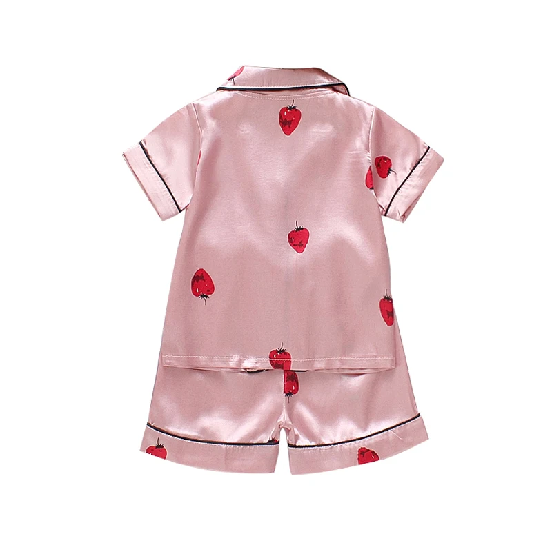 Летняя новая детская пижама комплекты ночной рубашки Женская Хлопковая с