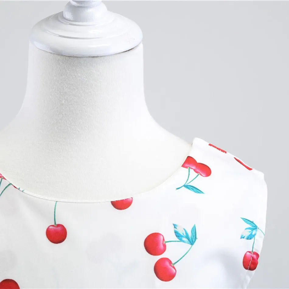 VOGUEON Girls Summer Dress Children Sleeveless Floral Casual Kids Holiday Party Vintage Swing Flared Sundress for 2-8T | Детская одежда
