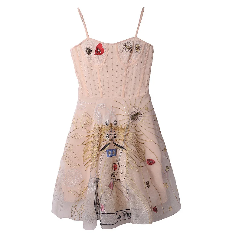 Женское летнее платье прозрачное с квадратным воротником | Женская одежда