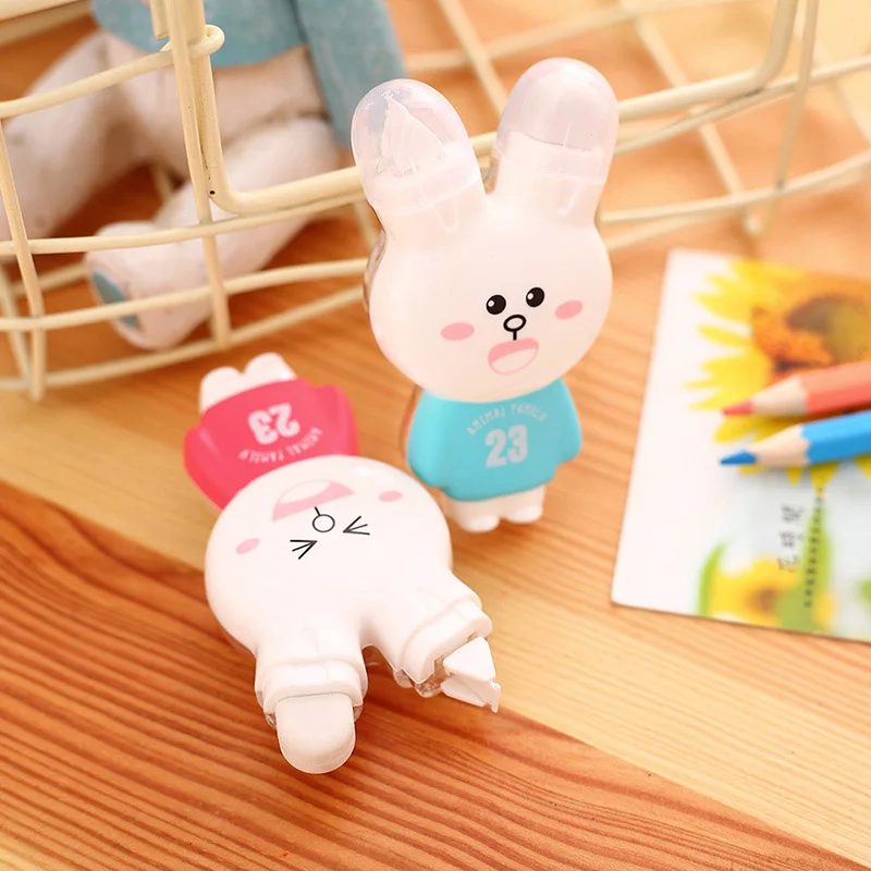 Kawaii Милая мультяшная коррекция лента кролик креативная с двойными ластами