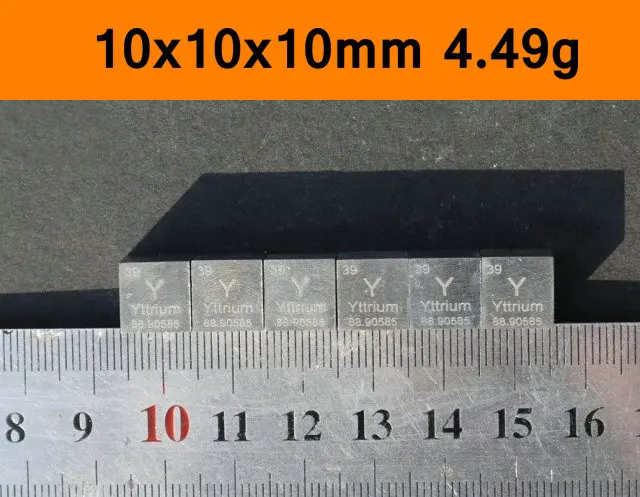 Y Yttrium куб, монета оптом, Высокая чистая 99.96%, таблица менструаций редкоземельного металла, элементы для исследования, исследования, образования, коллекция