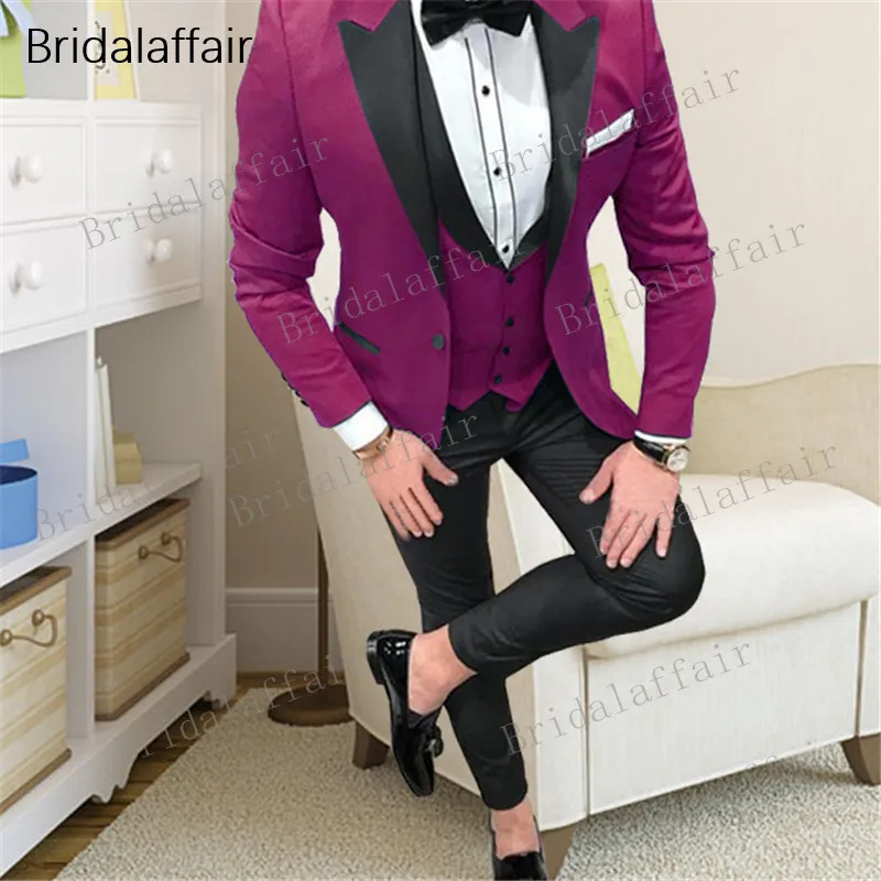 same as image Bridalaffair последние конструкции пальто брюки Горячая розовая куртка Для мужчин костюмы Slim Fit Формальные классические брюки Made Жених свадьба смокинг Блейзер 3 шт - Цвет: same as image