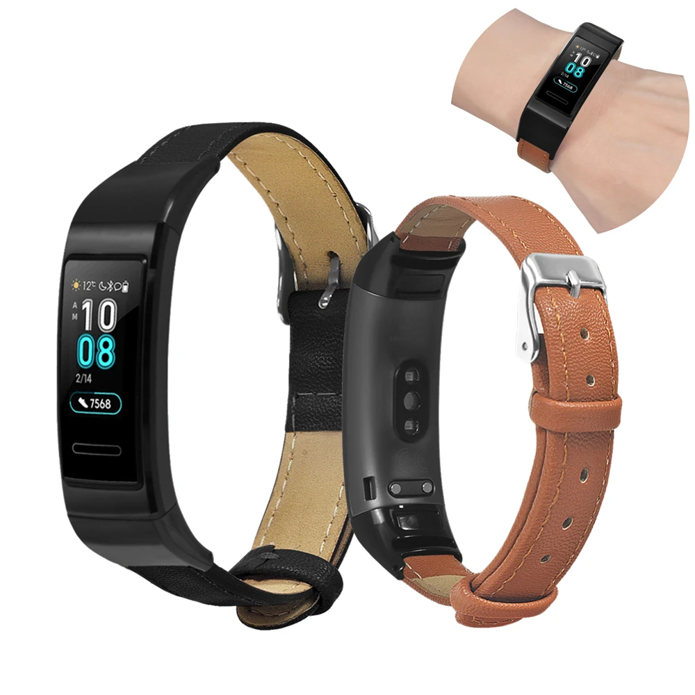 Ремешок из натуральной кожи для Huawei Band 3 Pro сменный Браслет телячьей наручных
