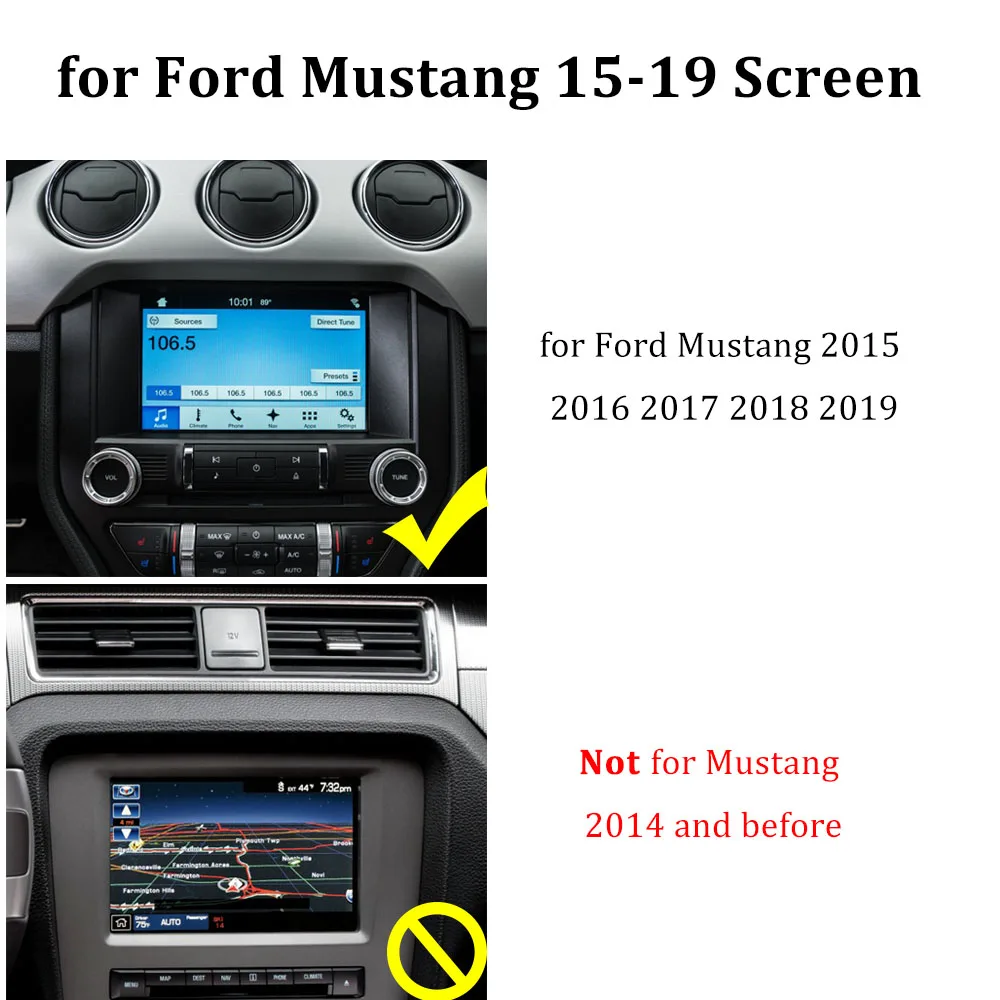 Buendeer Car Navigation Screen Protector for Ford Mustang GT350 2015 - 2019 8-Inch In-Dash tempered film Auto interior | Автомобили и