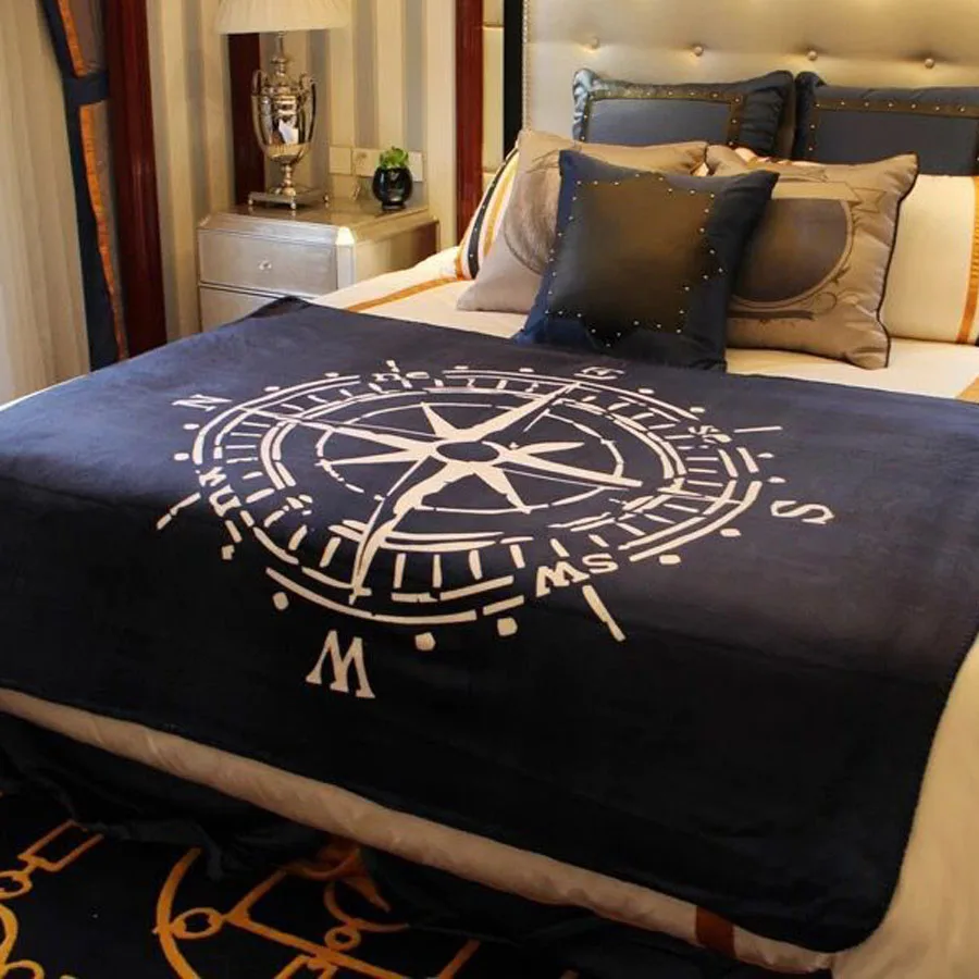Плед с компасом 50x60 дюймов 130x160 см|blanket for car|sofa blanketblanket throw |