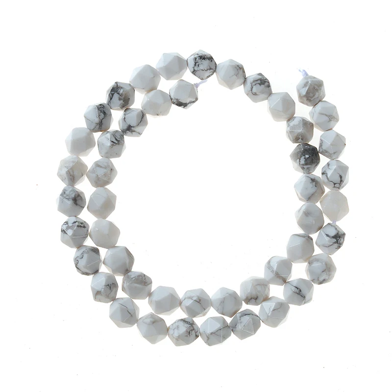 

6mm 8mm 10mm 12mm AAA Grade Faceted White Howlite Turquoises Natural Stone Beads DIY Loose Strand Beads Jewelry Making Perles