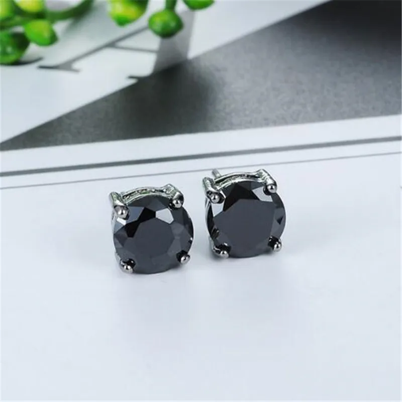 Серьги гвоздики с 4 кристаллами A113|fashion stud earrings|stud earringsmens earrings black |