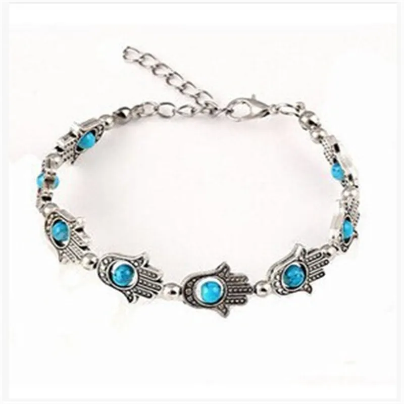 2017 Новый модный простой глаз хамса руки религиозные очаровательные синие Бусины