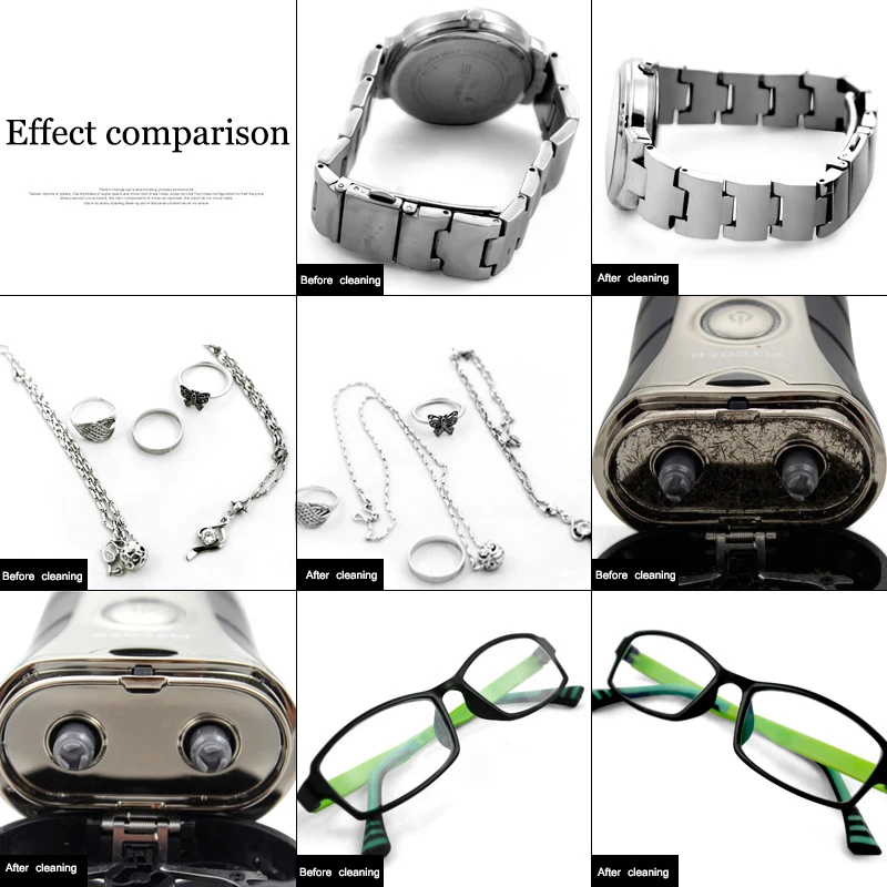 Home Ultrasonic Cleaner for Glasses Watch Necklace Earrings Bracelets Dentures Circuit Board Sonic Machine 400ML | Бытовая техника