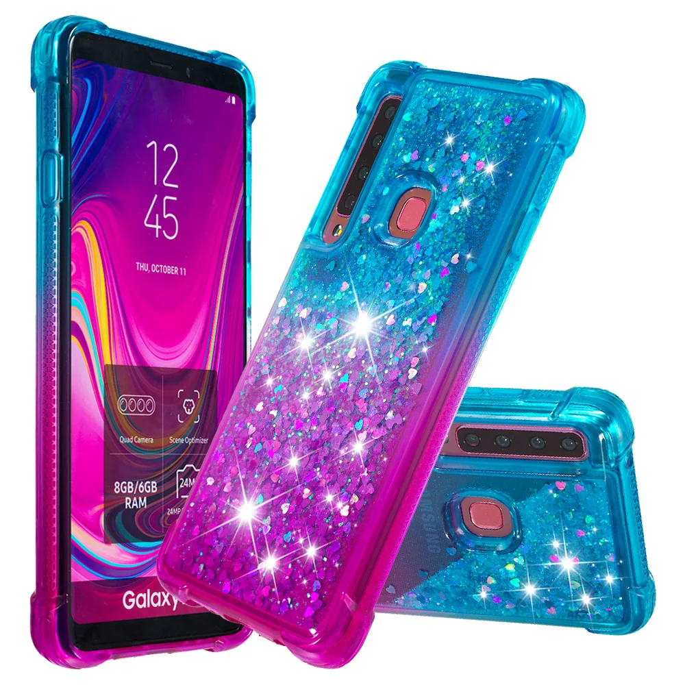 Градиент Блестящий Жидкий чехол для samsung Galaxy A9 A920F A920 SM-A920F Coque для samsung A9 динамический песок крышка
