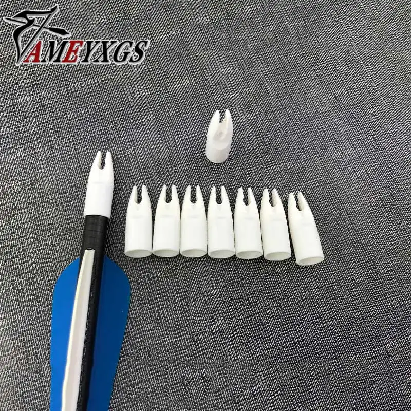 50 шт. стрелы Nock Nocks для 8 мм Дерево бамбуковые стрелы валы DIY Инструменты для тренировок на открытом воздухе стрельба из лука аксессуары