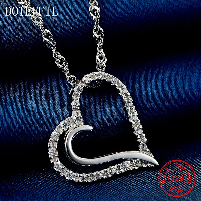 Женское ожерелье из серебра 925 пробы с подвеской в виде сердца|brand jewelry|fashion