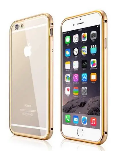 Gold Для iPhone6 Plus 6S Plus ультра тонкий алюминиевый металлический бампер рамка чехол для iPhone 6 Plus 6splus с золотой дугой - Цвет: Gold