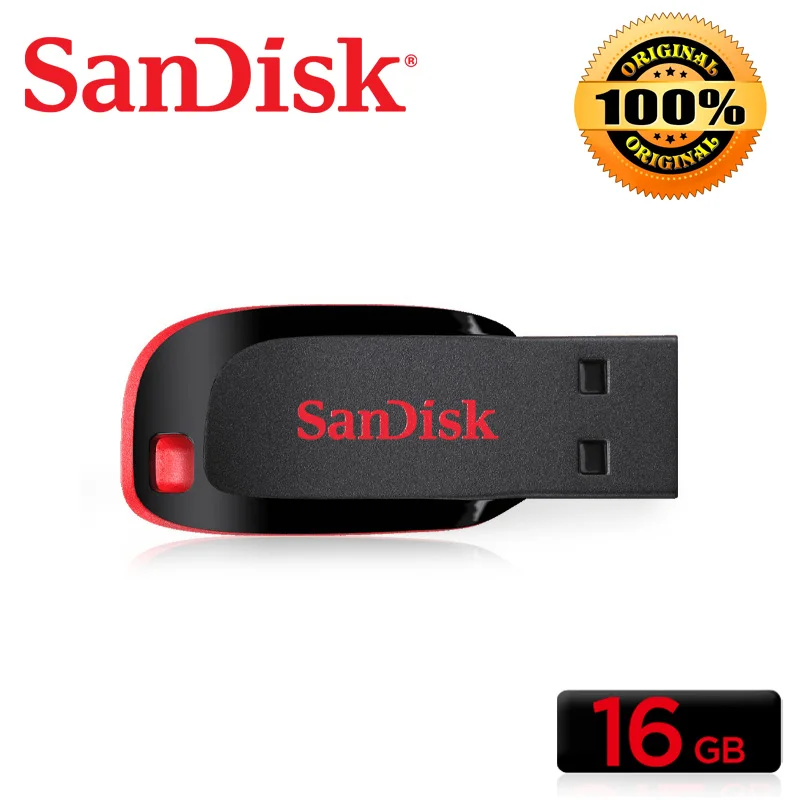 100% Оригинал SanDisk Cruzer Blade CZ50 USB флеш накопитель 128 Гб 64 ГБ 32 16 8 2 0 Поддержка