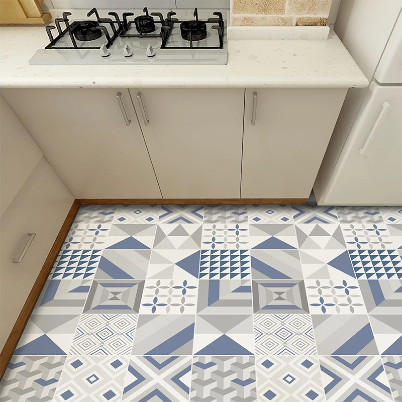 Синий Геометрический рисунок балкон кухня плитка обновления стикер