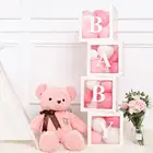 QIFU прозрачная упаковочная коробка с буквами алфавита, Свадебная коробка с воздушными шарами для украшения свадьбы, 1-го дня рождения, детский латексный воздушный шар макарон, Babyshower