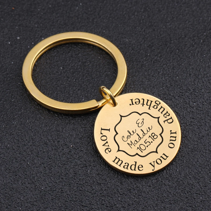 Брелок для ключей с именем и датой дочери|Индивидуальные Брелоки| |