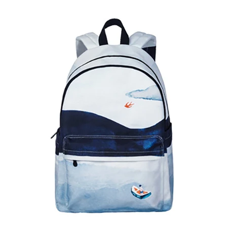 white YIZISTORE Пейзаж холст рюкзак женский большой емкости Досуг дорожная сумка Школьный рюкзак для девочек-подростков - Цвет: white