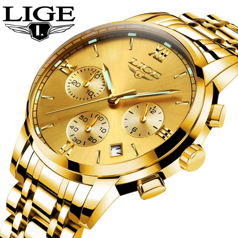 

Men's Watches Top Luxury Brand Chronograph Quartz Watch Stainless Steel Fashion Business Luminous Clock Man Relogio Masculino
