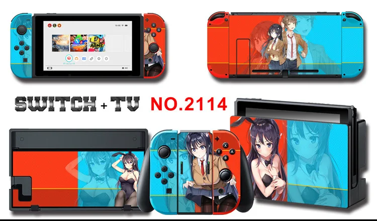 Для nintendo Switch Pain sticker консоль Dock Joy Con полное покрытие цветной бумажной кожи Закаленное стекло протектор экрана от 2000-2305