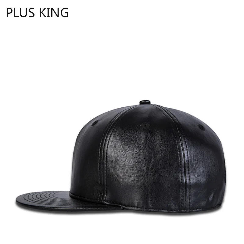 Однотонная черная хип хоп кепка из искусственной кожи модная мужская Кепка Snapback
