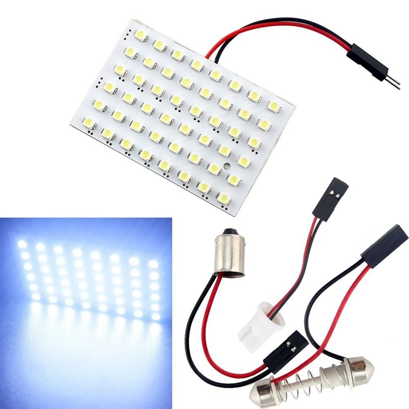 

10 шт. 1210 SMD 3528 48smd 48 светильник белый свет, светодиодная Автомобильная Лампа 12 В постоянного тока, лиценсветильник светильник для чтения s, авт...
