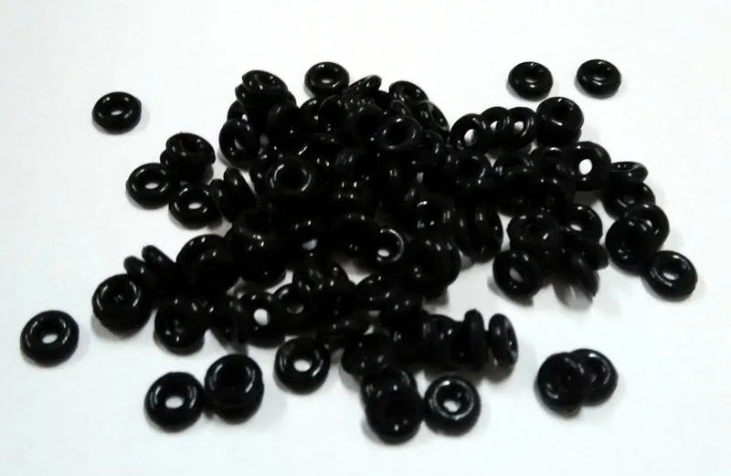 solid black 100 шт красочные бусины очаровательные силиконовые резиновые стопорные кольца, разделитель Подходит для европейских браслетов Сделай Сам делая эластичное 2 мм отверстие бусина с зажимом - Цвет: solid black