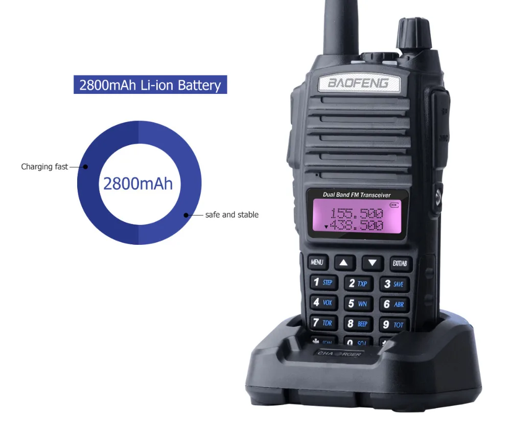 Baofeng UV-82 двухканальная рация UV82 CB радио Отдельная кнопка PTT 128CH FM VOX Ham Радио большой диапазон для охоты радио
