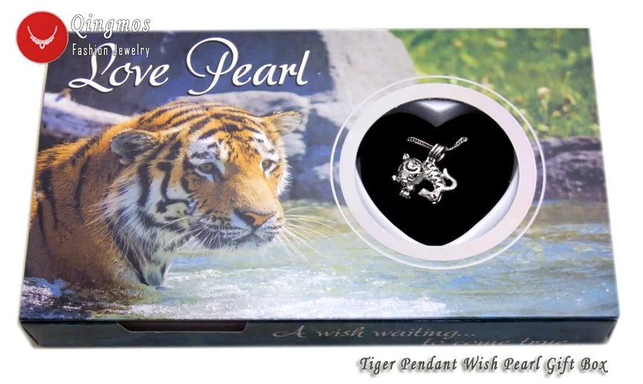 

Qingmos Wish Pearl 20mm Tiger Cage Chokers Necklace for Women & Trendy Oyster Love Pearl Pendant & Necklace Chain Jewelry-3656