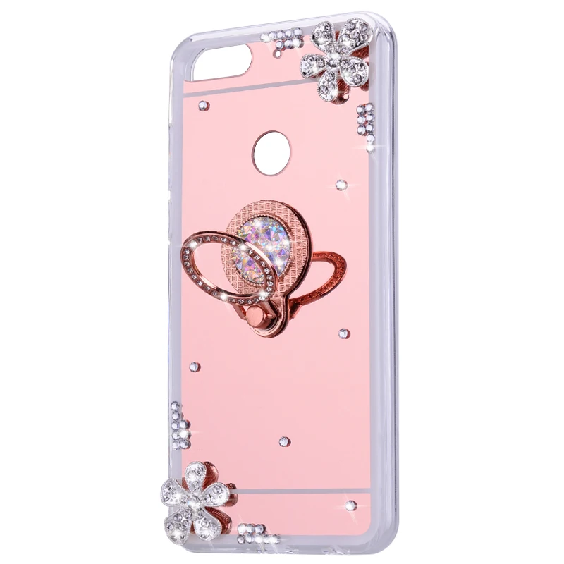 Зеркало Bling держатель чехол для huawei P20 Lite Honor 7C 7A Pro Y5 Y9 Y7 Y6 Prime Honor 8X 8A 20 10 i 9 Lite P Smart Z