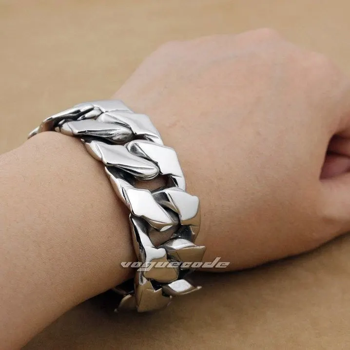 Огромный и тяжелый Блестящий Модный браслет в стиле панк Прочный Мужской