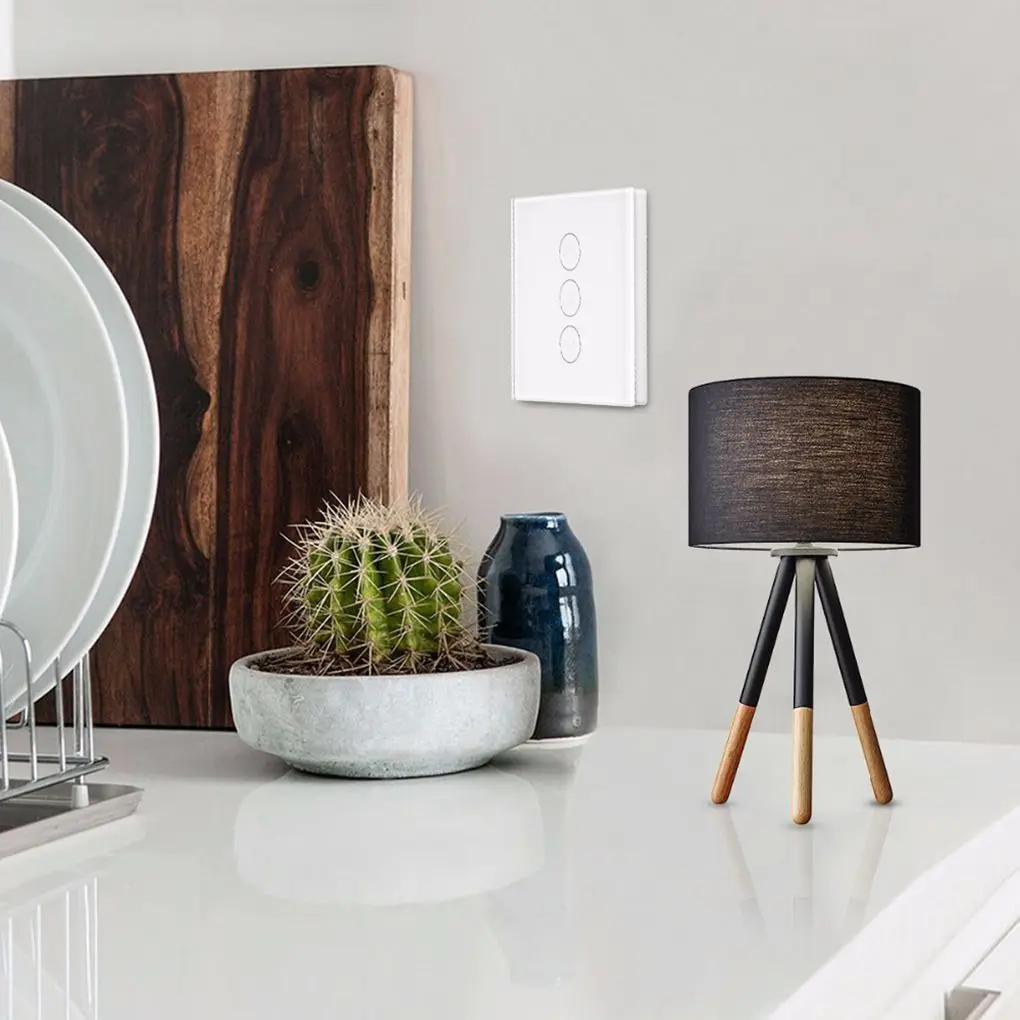 

Smart Wifi Touch Switch In-wall App Voice Remote Control Light Switch for Alexa for Google Home