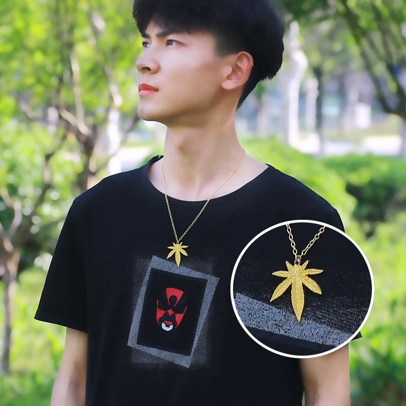Hip Hop Tree Leaf Necklace For Women Men Small Weed Herb Maple Leaf Pendants Necklaces Unisex Plant Jewelry Dropshipping Collar