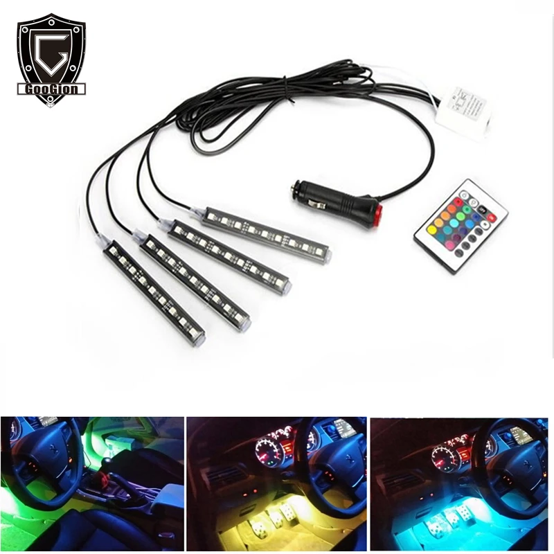 12В Автомобильный RGB LED DRL полоса света 5050SMD Авто пульт дистанционного управления