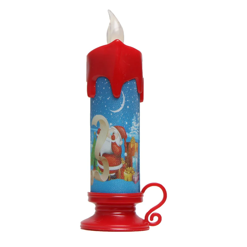 C Christmas santa Candle Christmas snowman Candle Electronic Light LED Candle For New year Decorations for party Christmas gift#25 - Цвет: C