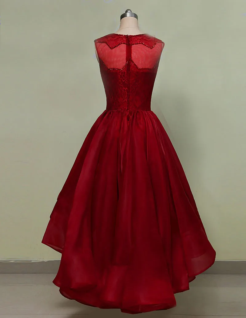 Ким Кардашьян Высокая Низкая бисера Формальные Вечерние платья Бургундия