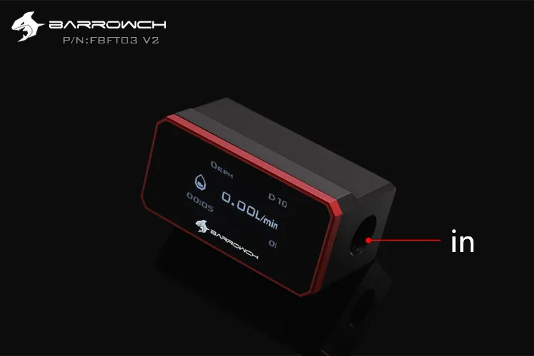 Barrowch цифровой дисплей с водяным охлаждением трубопровода мониторинг потока OLED расходомер FBFT03 V2