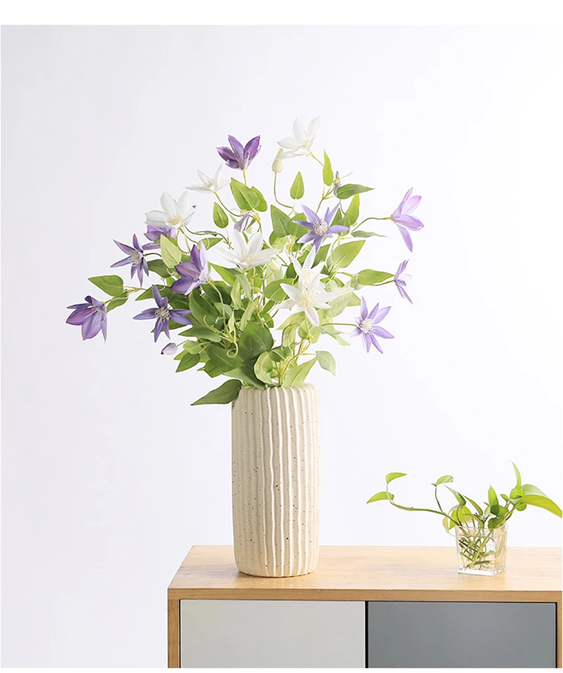 Erxiaobao Clematis Искусственные цветы Шелковый Искусственный цветок аксессуары для цветоводства декор для домашнего стола вечерние свадебные цветы