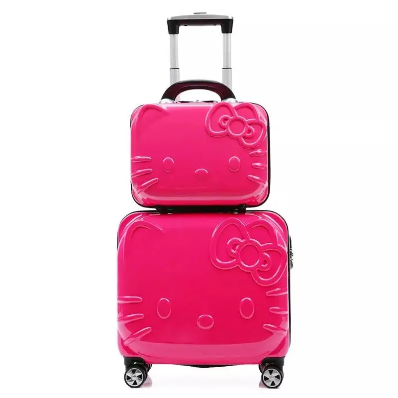 as the picture shows Детские комплекты чемоданов hello kitty розовый багаж на колесиках для девочек и мальчиков подарок для детей школьная сумка на колесиках с героями мультфильмов - Цвет: as the picture shows