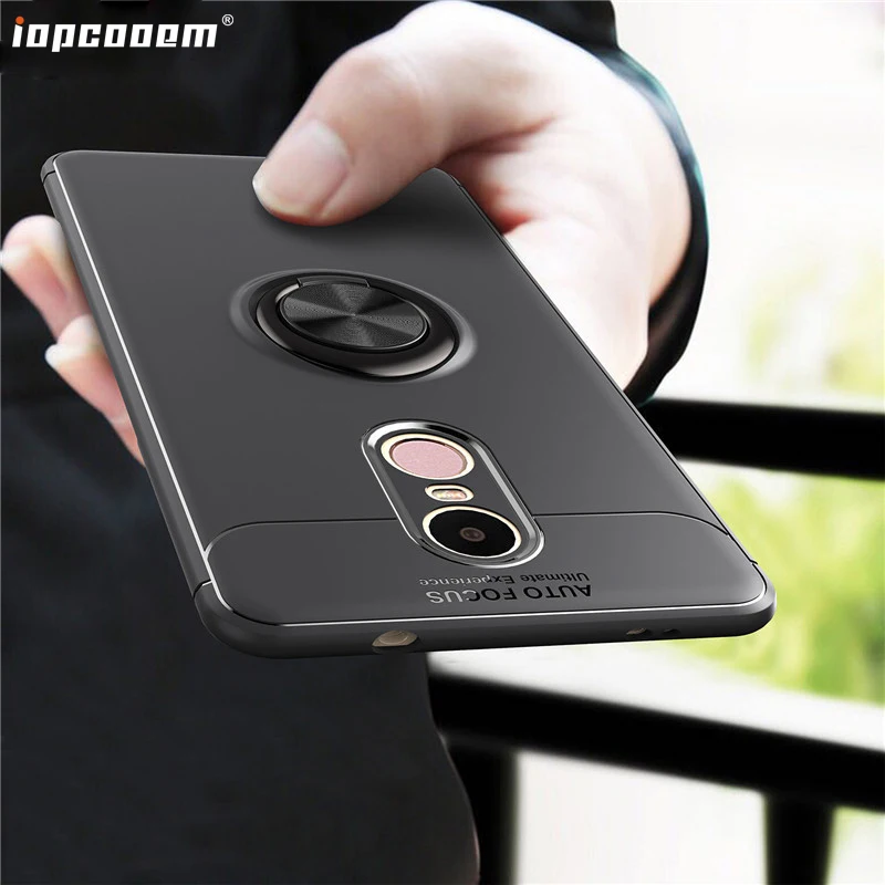 

For Xiaomi Redmi Note 4X Case Fashion business With finger ring Magnetism Holder Phone Back Cover For Redmi Note 4X Coque