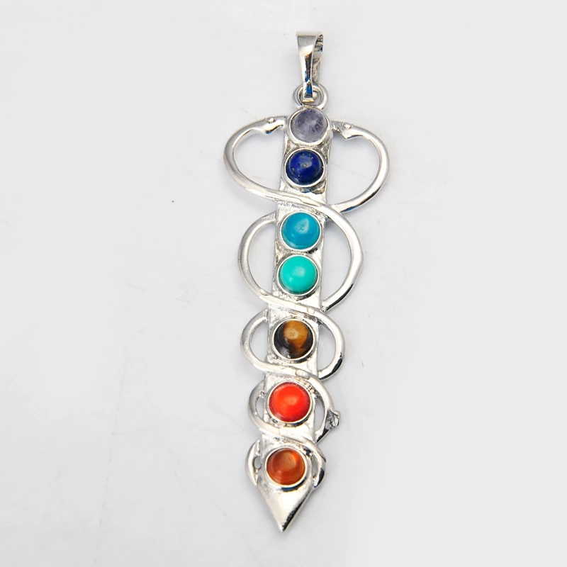Подвеска в виде чакры рейки 7 камней подвеска из натурального камня